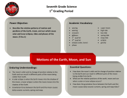 Motions of the Earth, Moon, and Sun