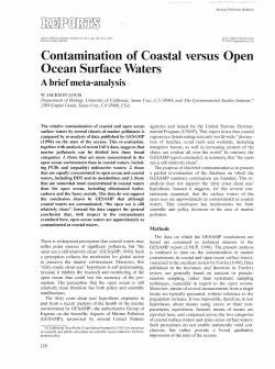 Contamination of Coastal versus Open Ocean Surface Waters