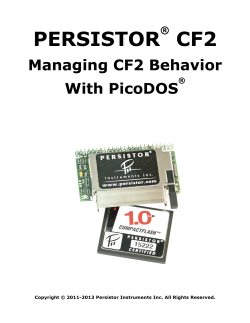 Managing CF2 with PicoDOS - Persistor Instruments Inc