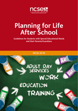 NCSE 2016 - Planning for Life After School