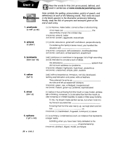 Note carefully the spelling, pronunciation, part(s)