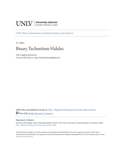 Binary Technetium Halides - Digital Scholarship @UNLV