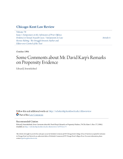 Some Comments about Mr. David Karp`s Remarks on Propensity