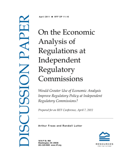 On the Economic Analysis of Regulations at Independent Regulatory