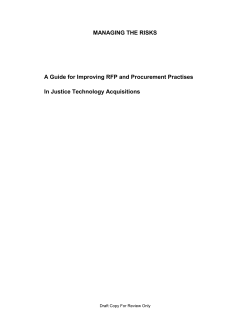 Managing the Risks: A Guide for Improving RFP and Procurement