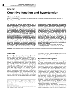 Cognitive function and hypertension