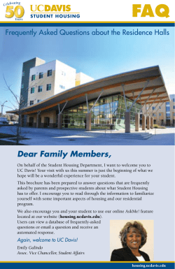 Dear Family Members - UC Davis Student Housing