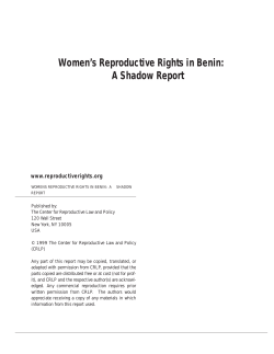 A Shadow Report - Center for Reproductive Rights