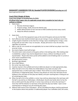 MANAGER`S HANDBOOK FOR ALL Baseball PLAYER DIVISIONS