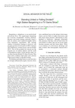 Standing United or Falling Divided? High Stakes Bargaining in a TV
