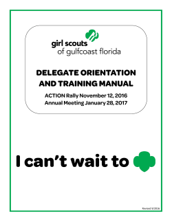 Delegate Orientation and Training Manual