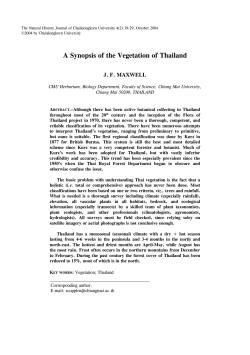 A Synopsis of the Vegetation of Thailand