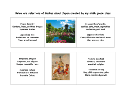 Below are selections of Haikus about Japan created by my ninth