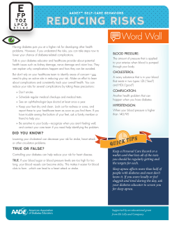 Self-care behaviors: Reducing risk