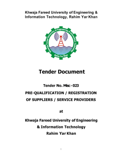 Tender Document - ppra services portal