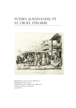 Intern slavehandel p&aring; St. Croix, 1750-1848