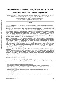 The Association between Astigmatism and Spherical Refractive