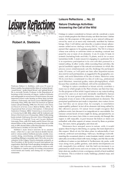 Robert A. Stebbins - The Serious Leisure Perspective