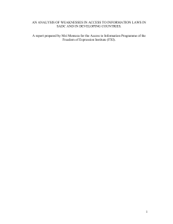 Analysis of Weaknesses in Access to Information Laws in SADC and