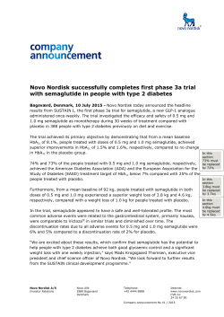 SUSTAIN trials - Novo Nordisk A/S