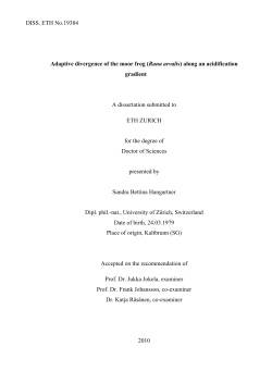 Adaptive divergence of the moor frog (Rana arvalis) along an