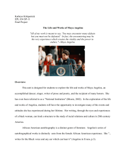 The Life and Works of Maya Angelou by Kathryn Kirkpatrick