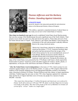 Thomas Jefferson and the Barbary Pirates: Standing Against Islamists