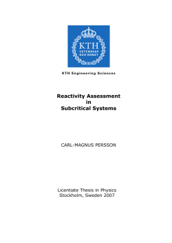 Reactivity Assessment in Subcritical Systems
