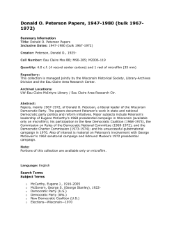 Guide to Donald O. Peterson Papers, 1947-1980