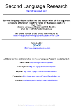 Second language learnability and the acquisition of the argument