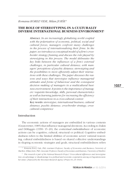 the role of stereotyping in a culturally diverse international business