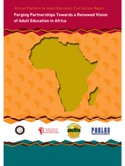 Forging Partnerships Towards a Renewed Vision of Adult Education