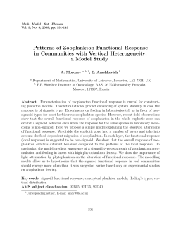 Patterns of Zooplankton Functional Response in Communities with
