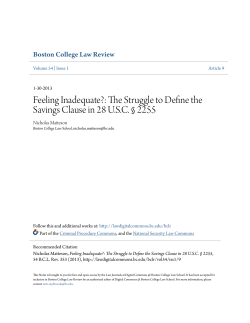 Feeling Inadequate?: The Struggle to Define the Savings Clause in