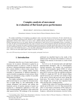Complex analysis of movement in evaluation of flat bench press