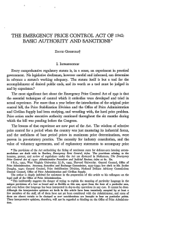 The Emergency Price Control Act of 1942