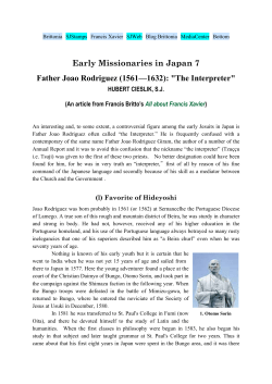 Hubert Cieslik, S.J. EJMJ07: Joao Rodriguez (1561