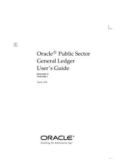 Oracle Public Sector General Ledger User`s Guide