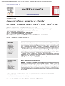 Management of severe accidental hypothermia