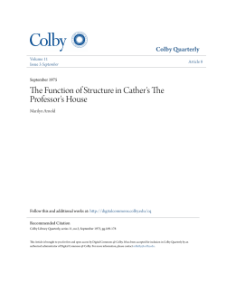 The Function of Structure in Cather`s The Professor`s House