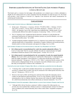 Judicial Bench Card - The Campaign for the Fair Sentencing of Youth