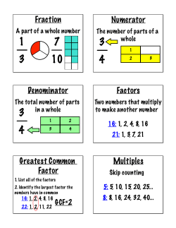 Fraction Numerator Denominator Factors Greatest Common Factor