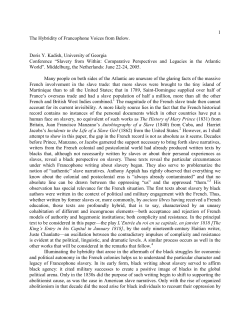 Juste Chanlatte - Francophone Slavery