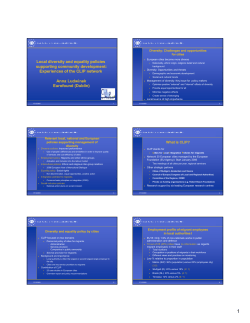 Local diversity and equality policies supporting community