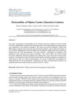 Marketability of Filipino Teacher Education Graduates