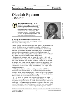 Ch 5 Olaudah Equiano Biography