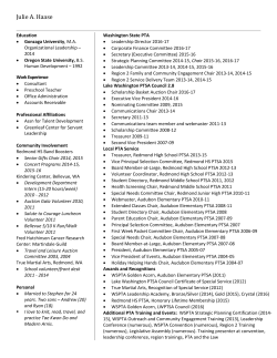 Julie A. Haase - Washington State PTA