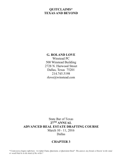 QUITCLAIMS* TEXAS AND BEYOND G. ROLAND LOVE Winstead