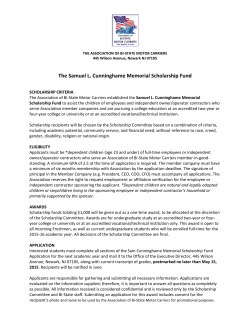 The Samuel L. Cunninghame Memorial Scholarship Fund