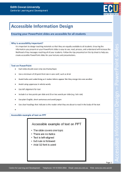A ccessible Information D esign – PowerPoint slides